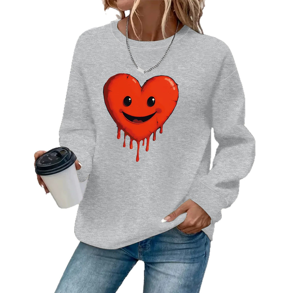 Round neck fleece hoodie