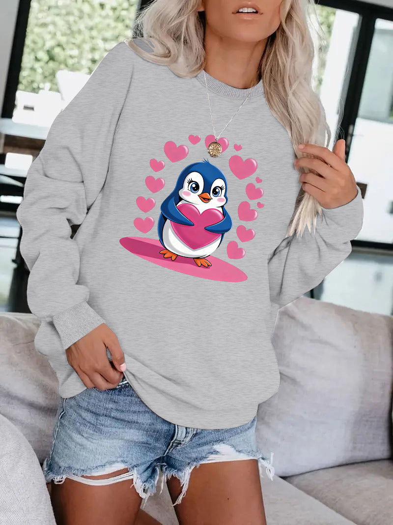 Cartoon Penguin Printed Hoodie